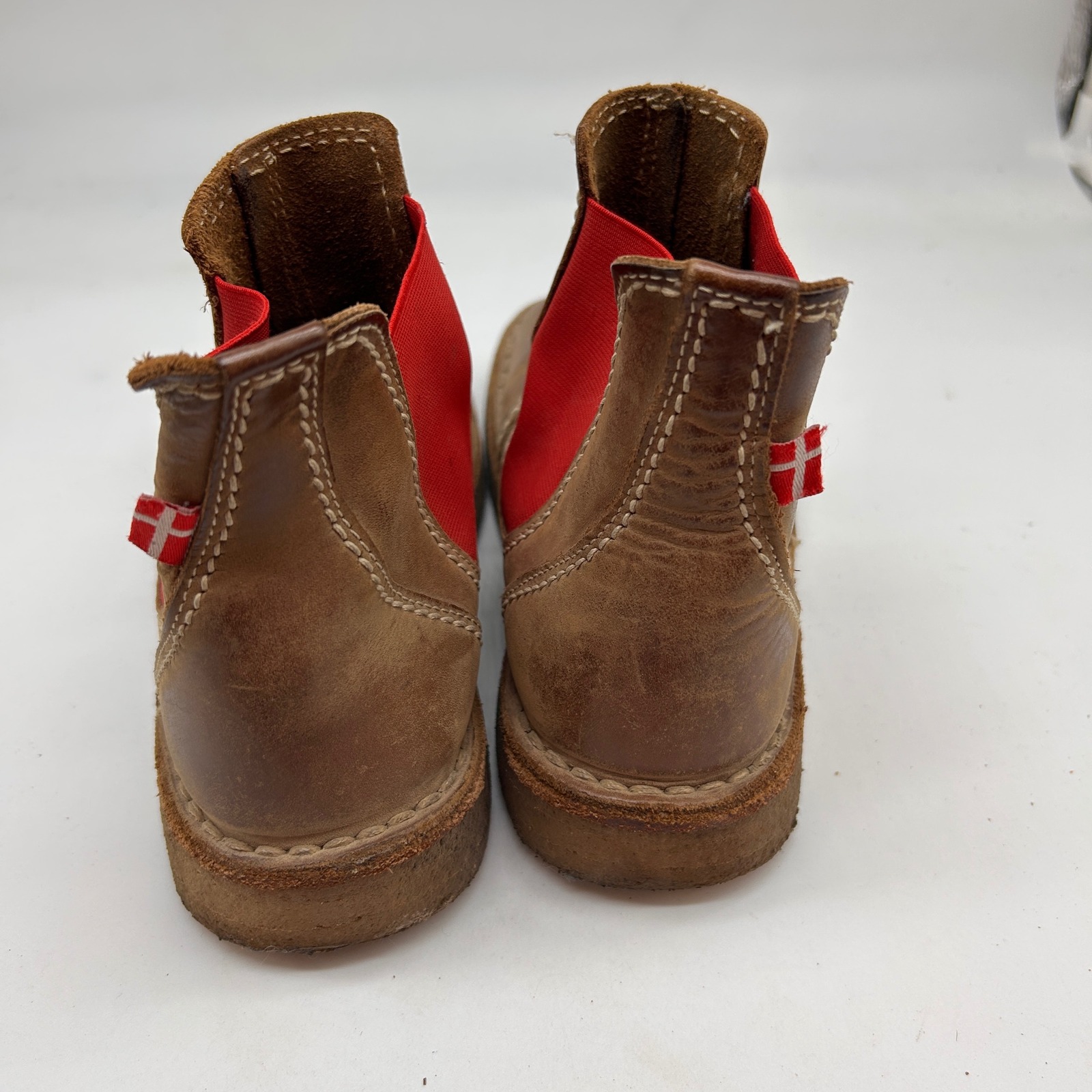 Duckfeet Roskilde Brown Leather Red Elastic Chelsea Boots Eu 37 Crepe Sole — image 4 of 8